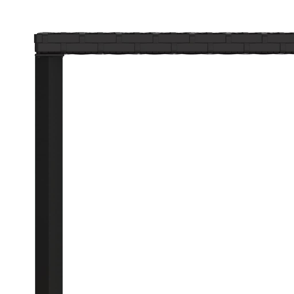 Set da Pranzo da Giardino 6 pz con Cuscini Nero in Polyrattan