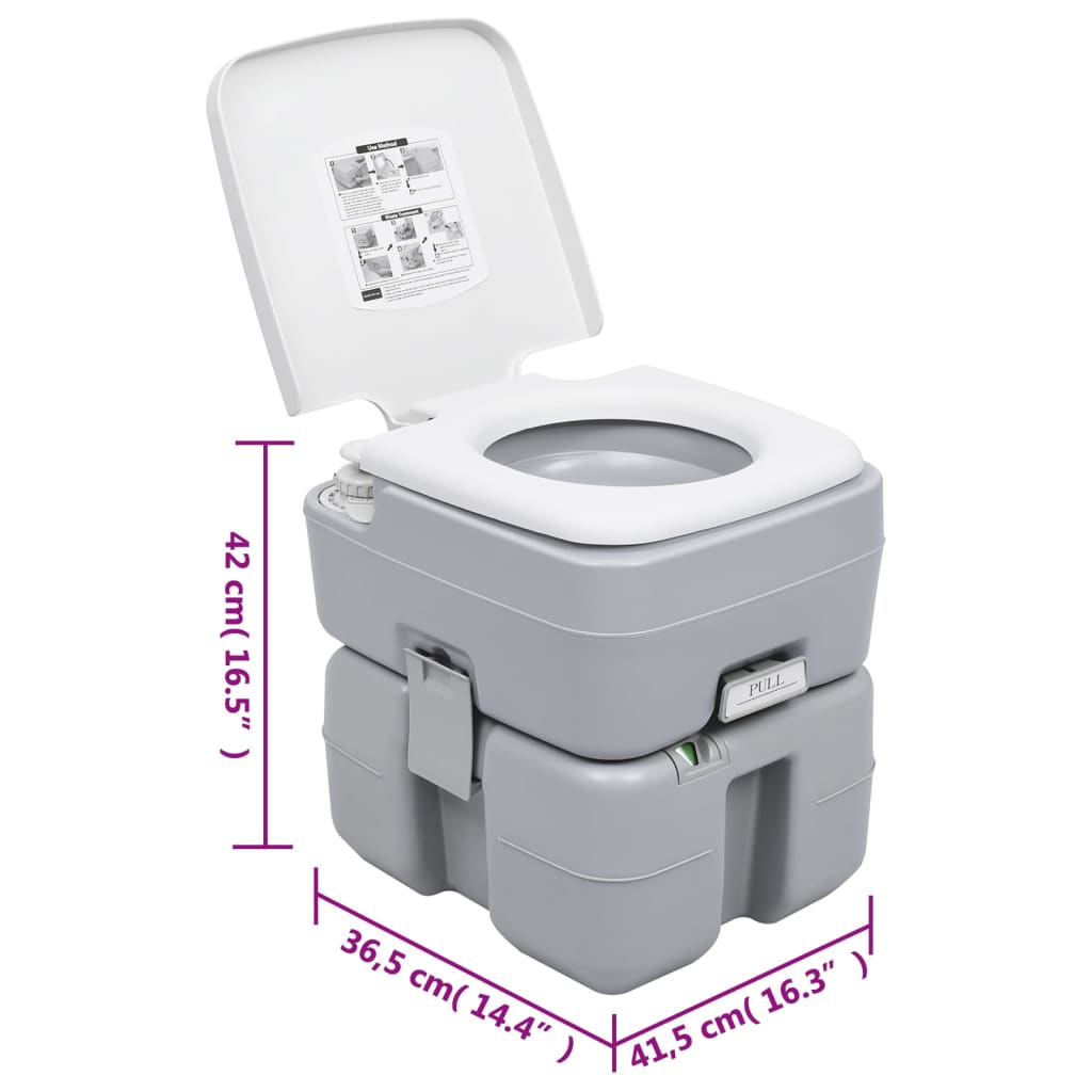 Set Toilette da Campeggio Portatile e Tanica d'Acqua