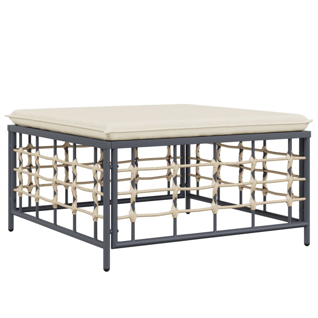 Salotto da Giardino Polyrattan Antracite 6 pz con Cuscini