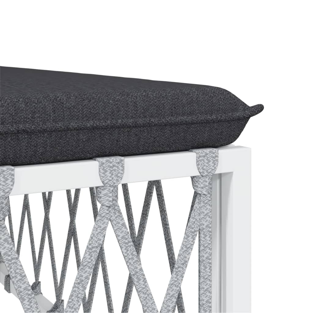 Set Salotto da Giardino 6 pz con Cuscini in Acciaio Bianco