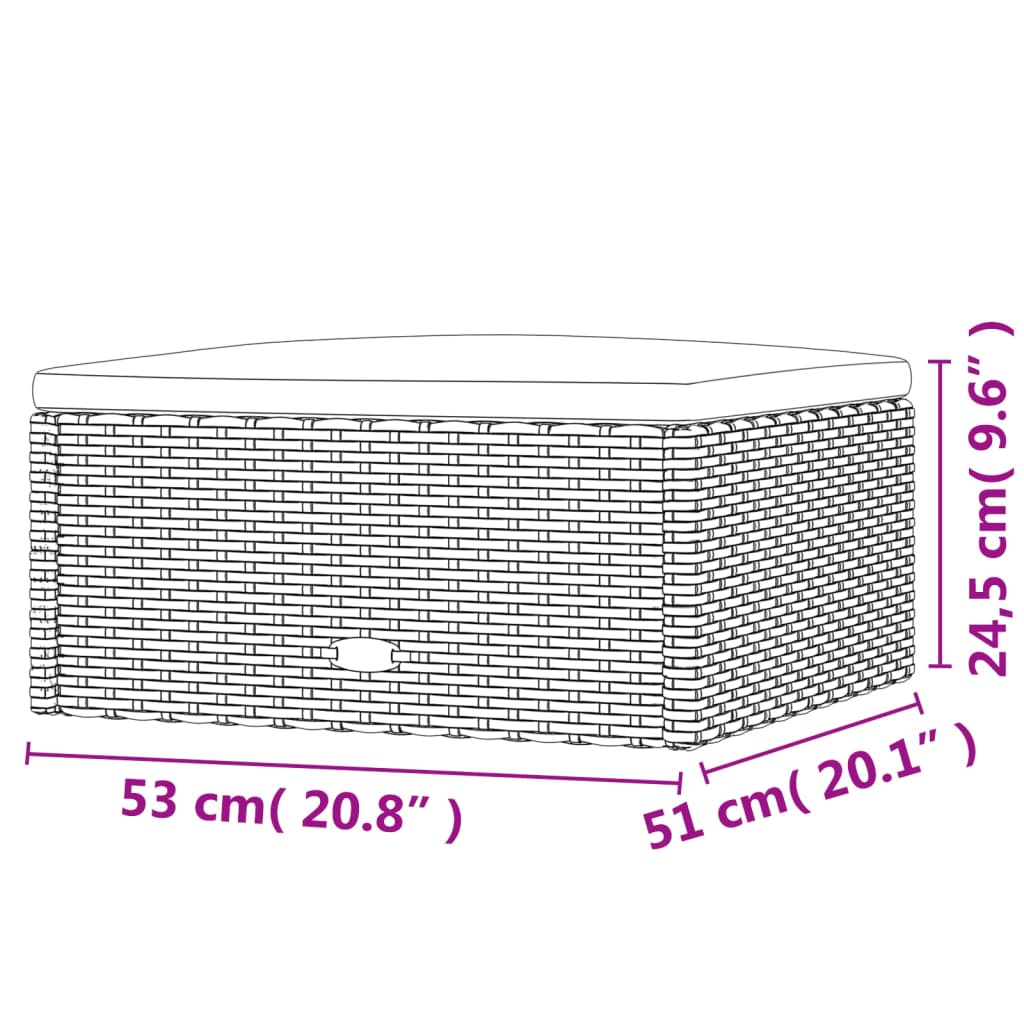 Set Divani da Giardino 5 pz con Cuscini Nero in Polyrattan