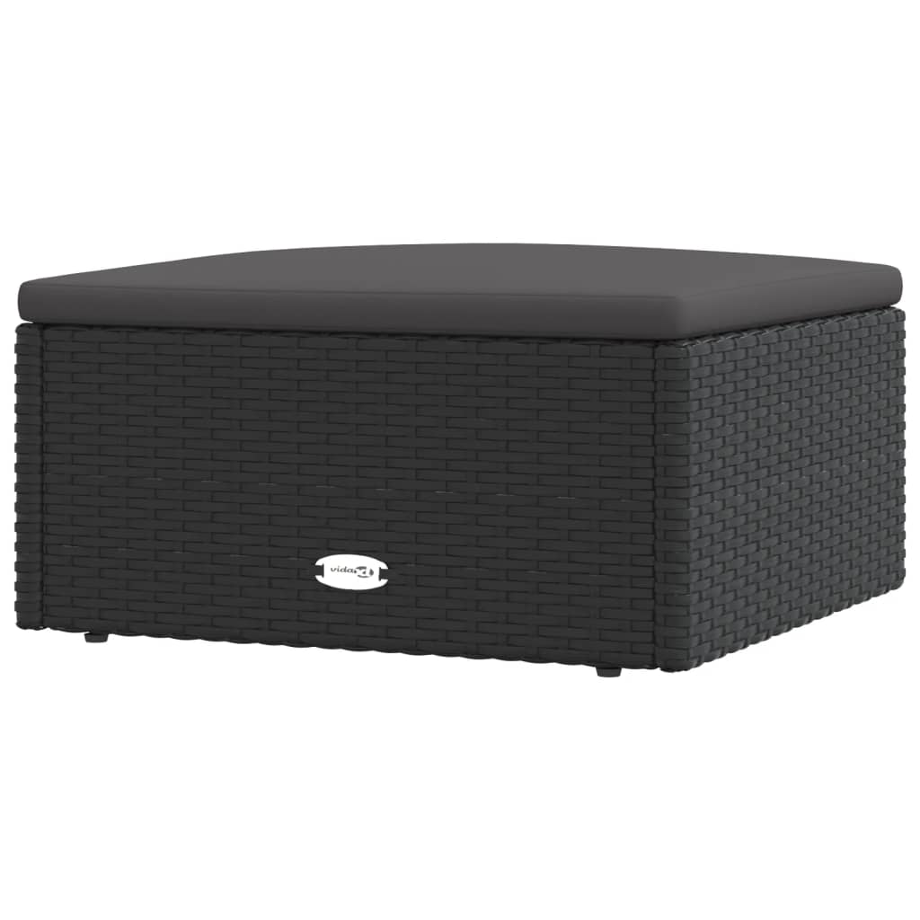 Set Divani da Giardino 5 pz con Cuscini Nero in Polyrattan