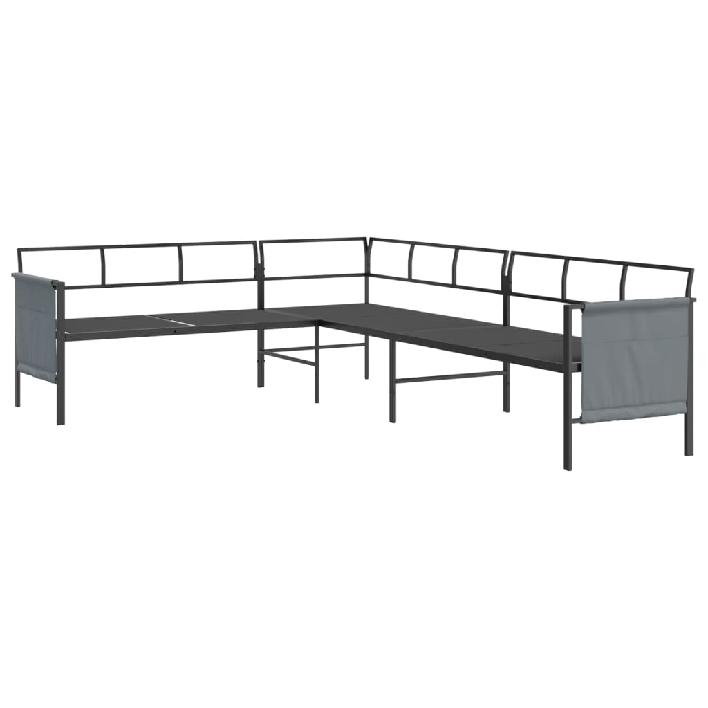 Divano angolare da giardino in acciaio antracite 230 cm