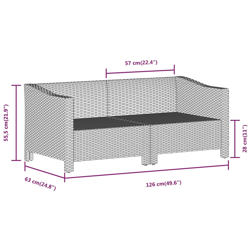 Set Divani da Giardino 5 pz con Cuscini in Polyrattan Grigio