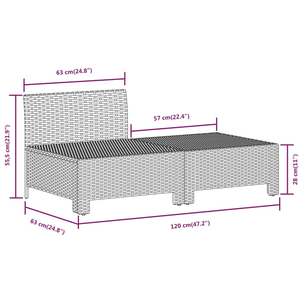Set Divani da Giardino 6 pz con Cuscini in Polyrattan Grigio