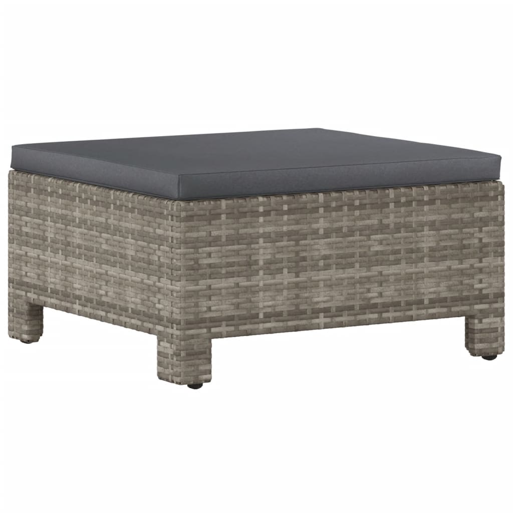Set Divani da Giardino 7 pz con Cuscini in Polyrattan Grigio