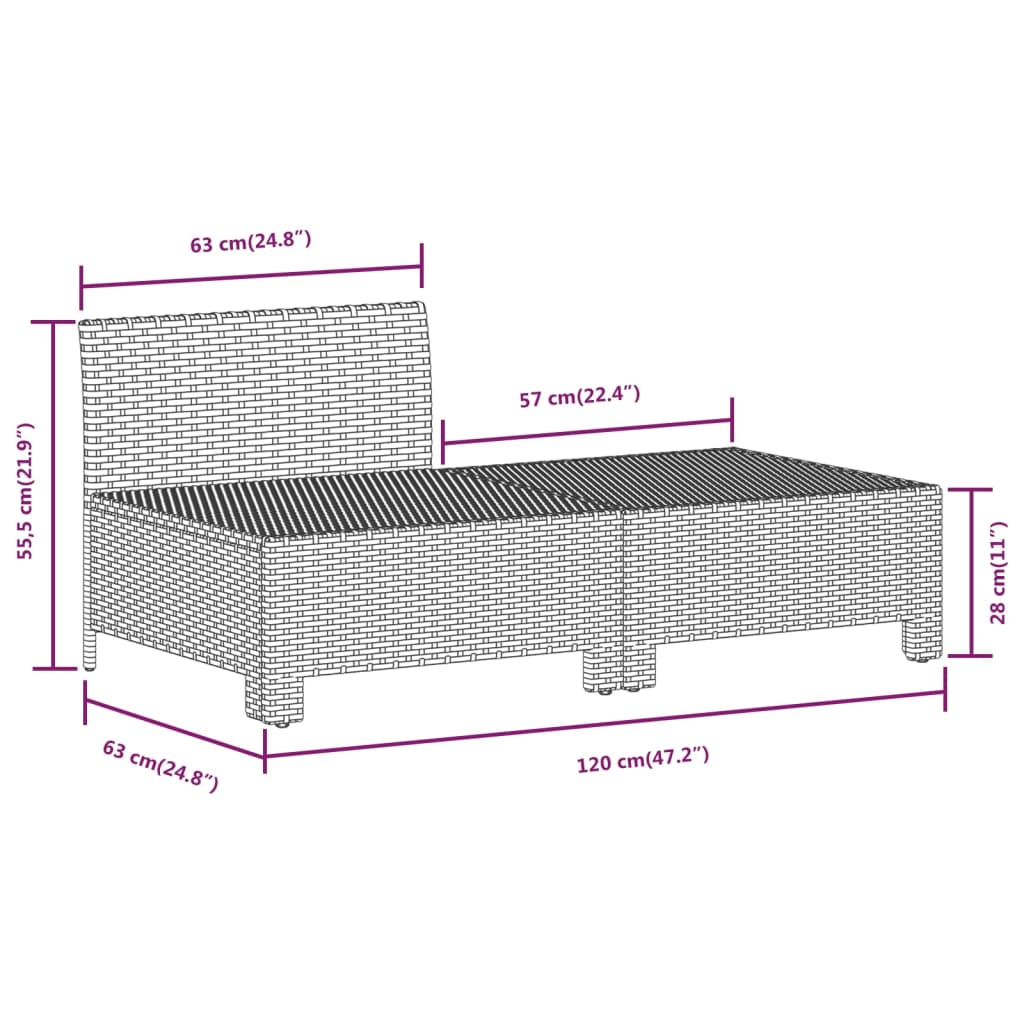 Set Divani da Giardino 7 pz con Cuscini in Polyrattan Grigio