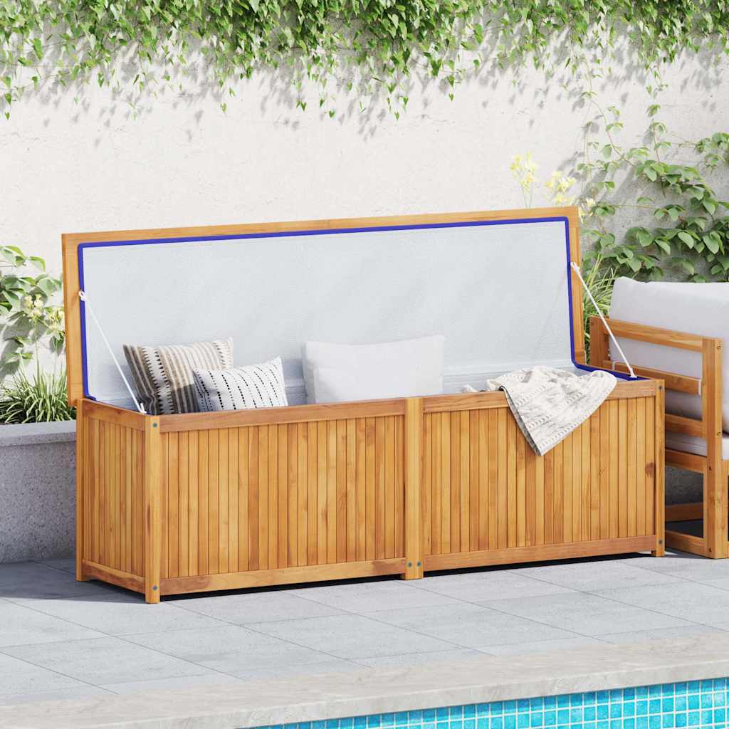 Cassa da Giardino 175x50x55 cm in Legno Massello di Teak