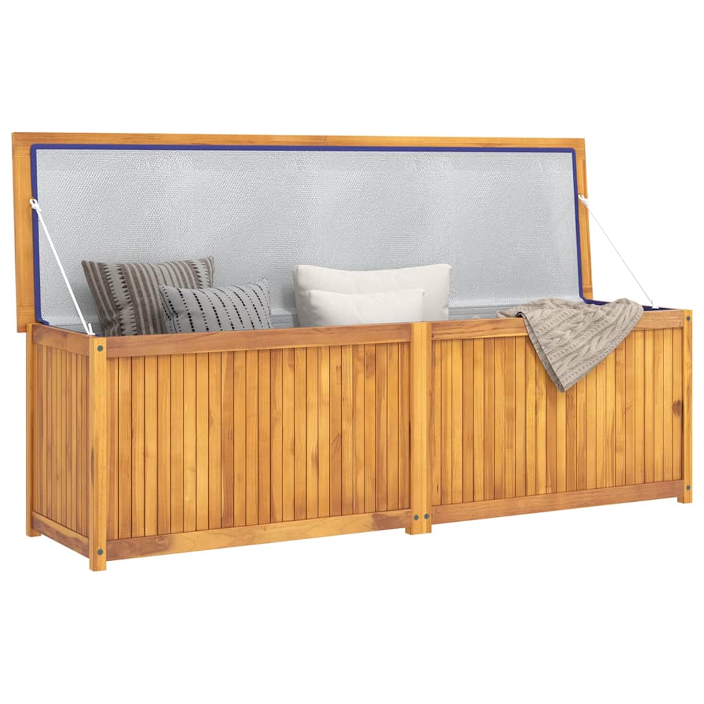 Cassa da Giardino 175x50x55 cm in Legno Massello di Teak