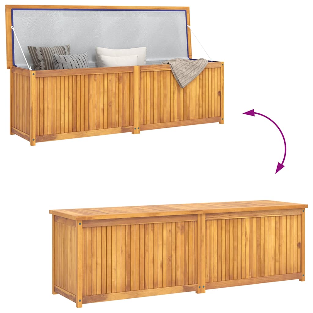 Cassa da Giardino 175x50x55 cm in Legno Massello di Teak