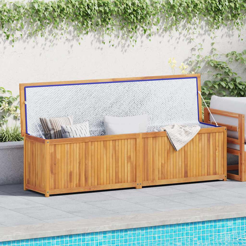 Cassa da Giardino 200x50x55 cm in Legno Massello di Teak