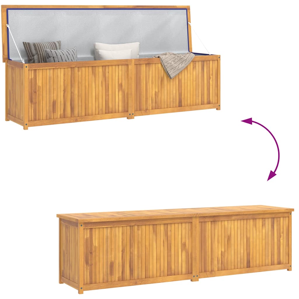 Cassa da Giardino 200x50x55 cm in Legno Massello di Teak