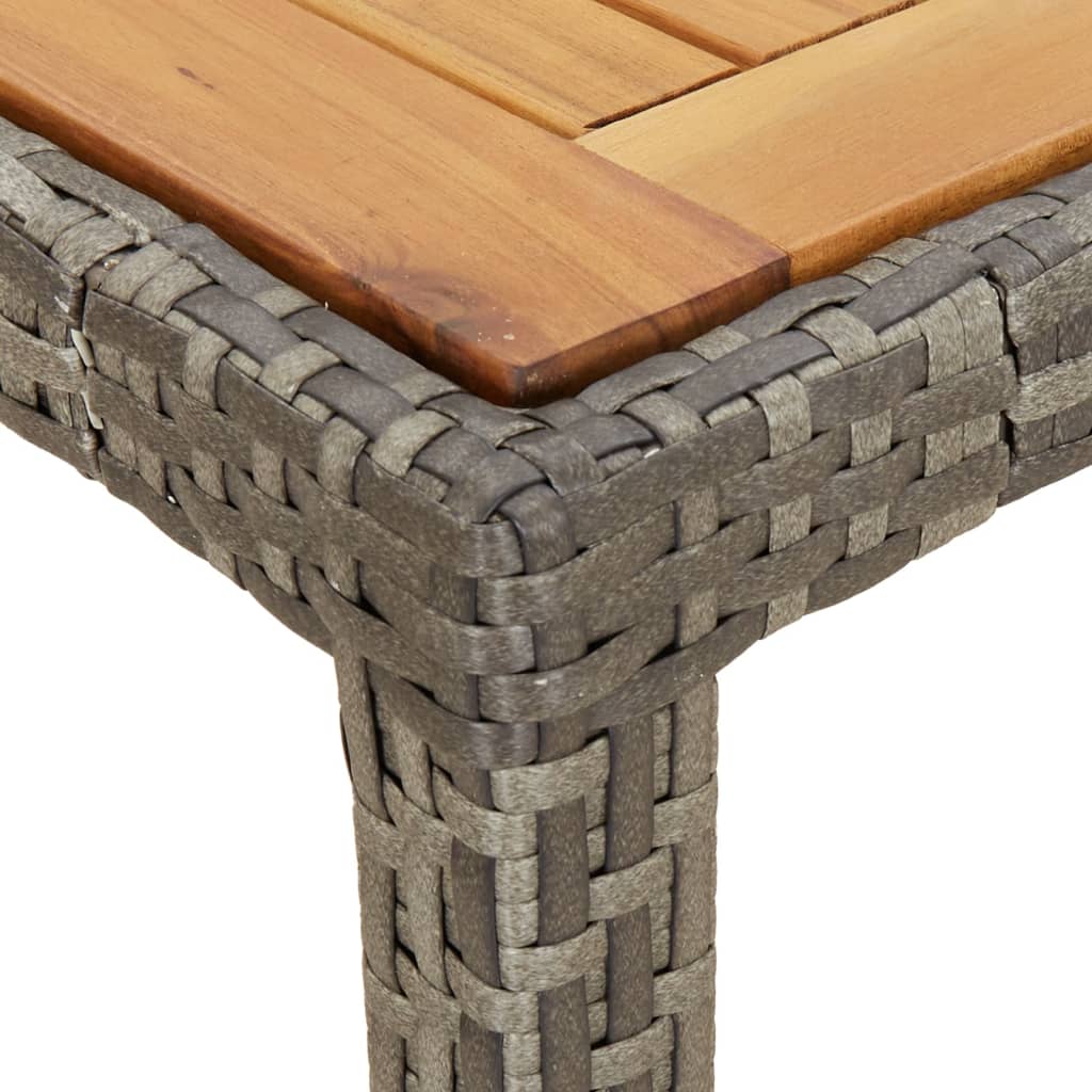 Set da Pranzo da Giardino 7 pz con Cuscini in Polyrattan Grigio
