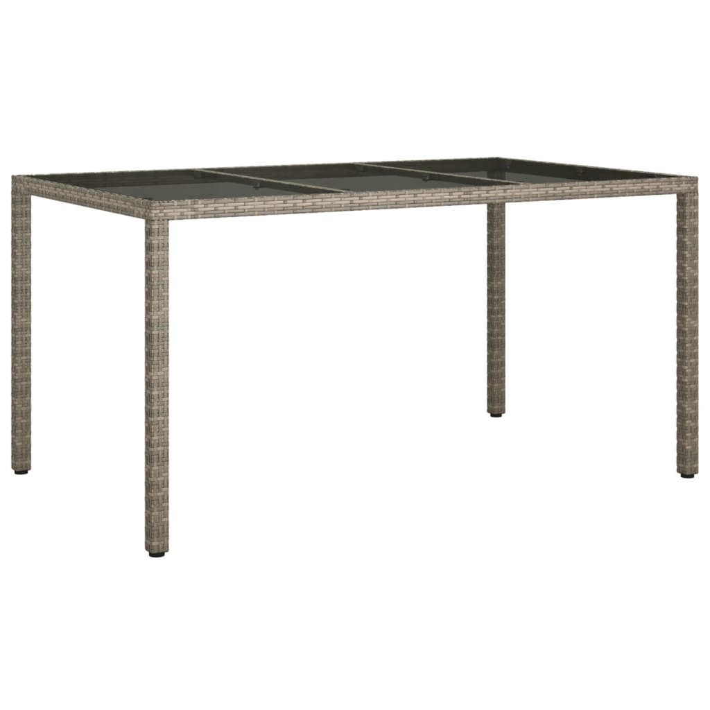 Set da Pranzo da Giardino 7 pz con Cuscini in Polyrattan Grigio