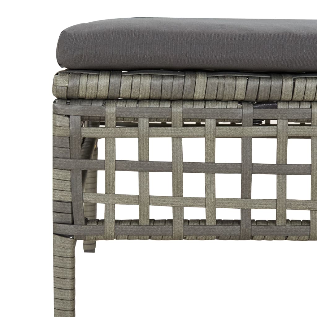 Set Divani da Giardino 8 pz con Cuscini in Polyrattan Grigio