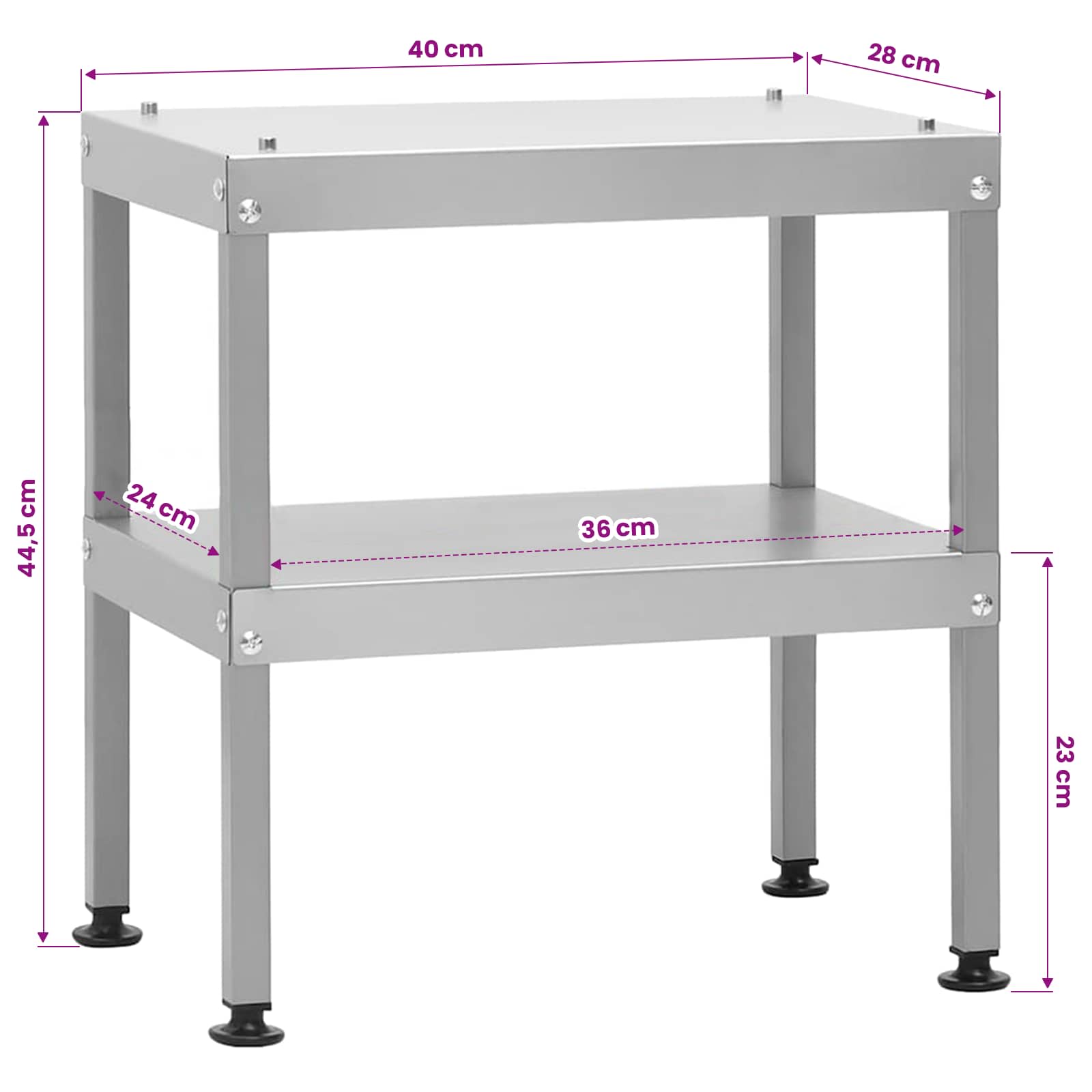 Forno affumicatore con tavolino in acciaio zincato, 44,5x29x83 cm