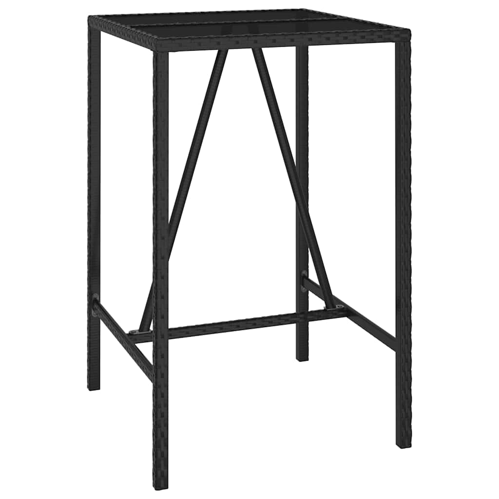 Set Bar da Giardino 5 pz Nero in Polyrattan