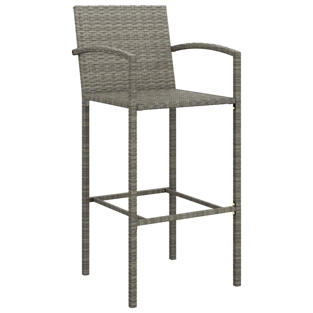 Set da Bar da Giardino 5 pz Grigio in Polyrattan