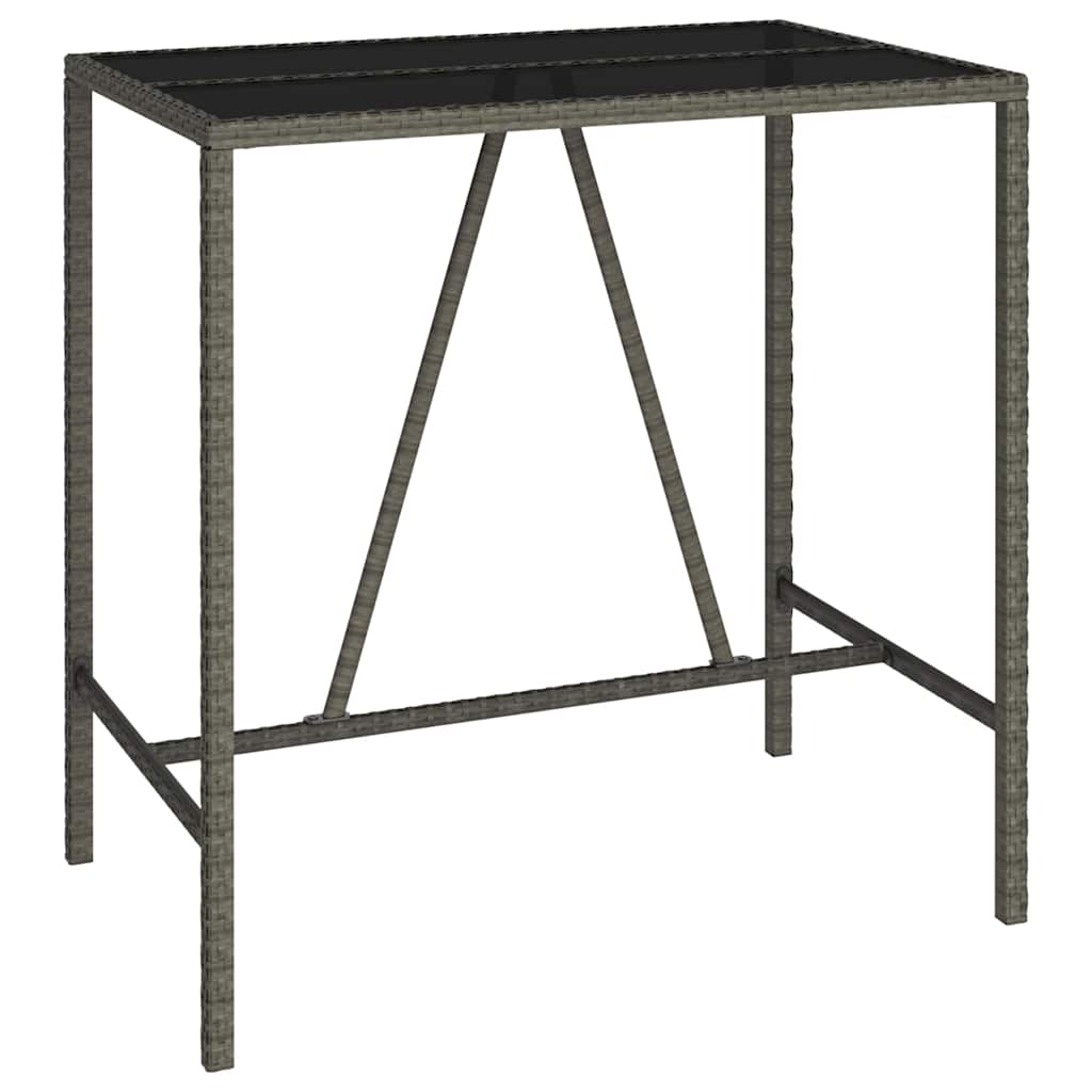Set da Bar da Giardino 5 pz Grigio in Polyrattan