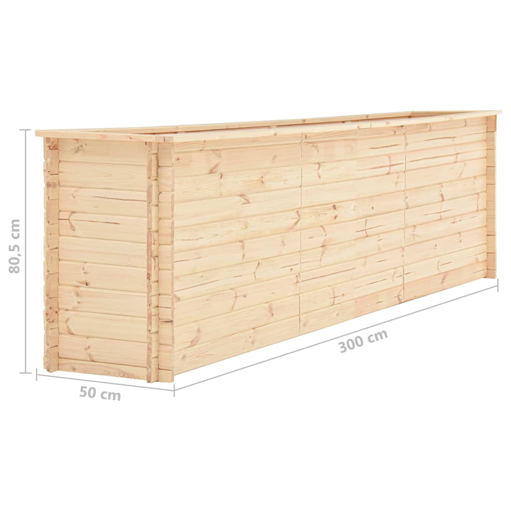 Letto Rialzato da Giardino 300x50x80,5 cm in Legno di Pino 19mm