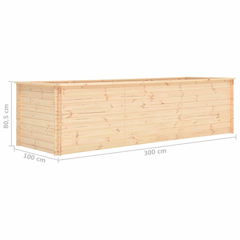 Letto Rialzato da Giardino 300x100x80,5 cm Legno di Pino 19 mm