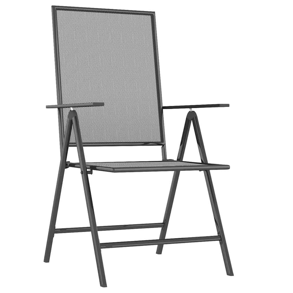 Set Pranzo Giardino 7 pz Acciaio Antracite 200 cm