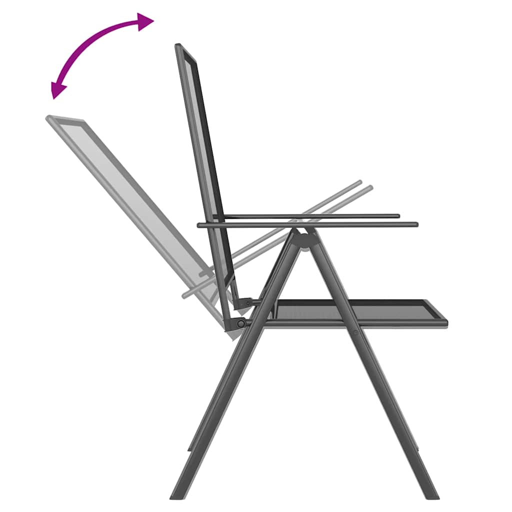 Set Pranzo Giardino 7 pz Acciaio Antracite 200 cm