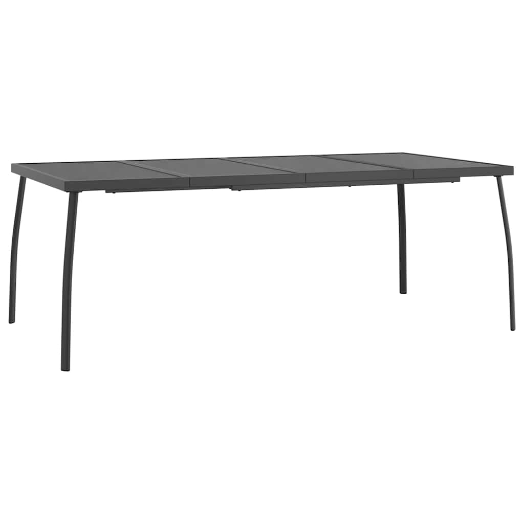 Set da Pranzo Giardino 9 pz Acciaio Antracite 200 cm