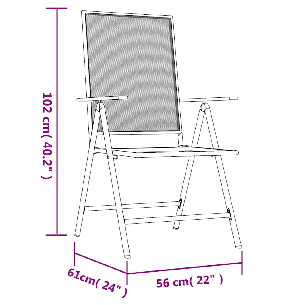 Set da Pranzo Giardino 9 pz Acciaio Antracite 200 cm