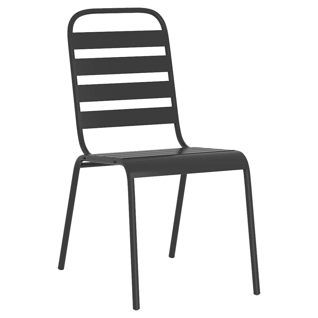 Set da Pranzo da Giardino Antracite 165 cm con 8 Sedie