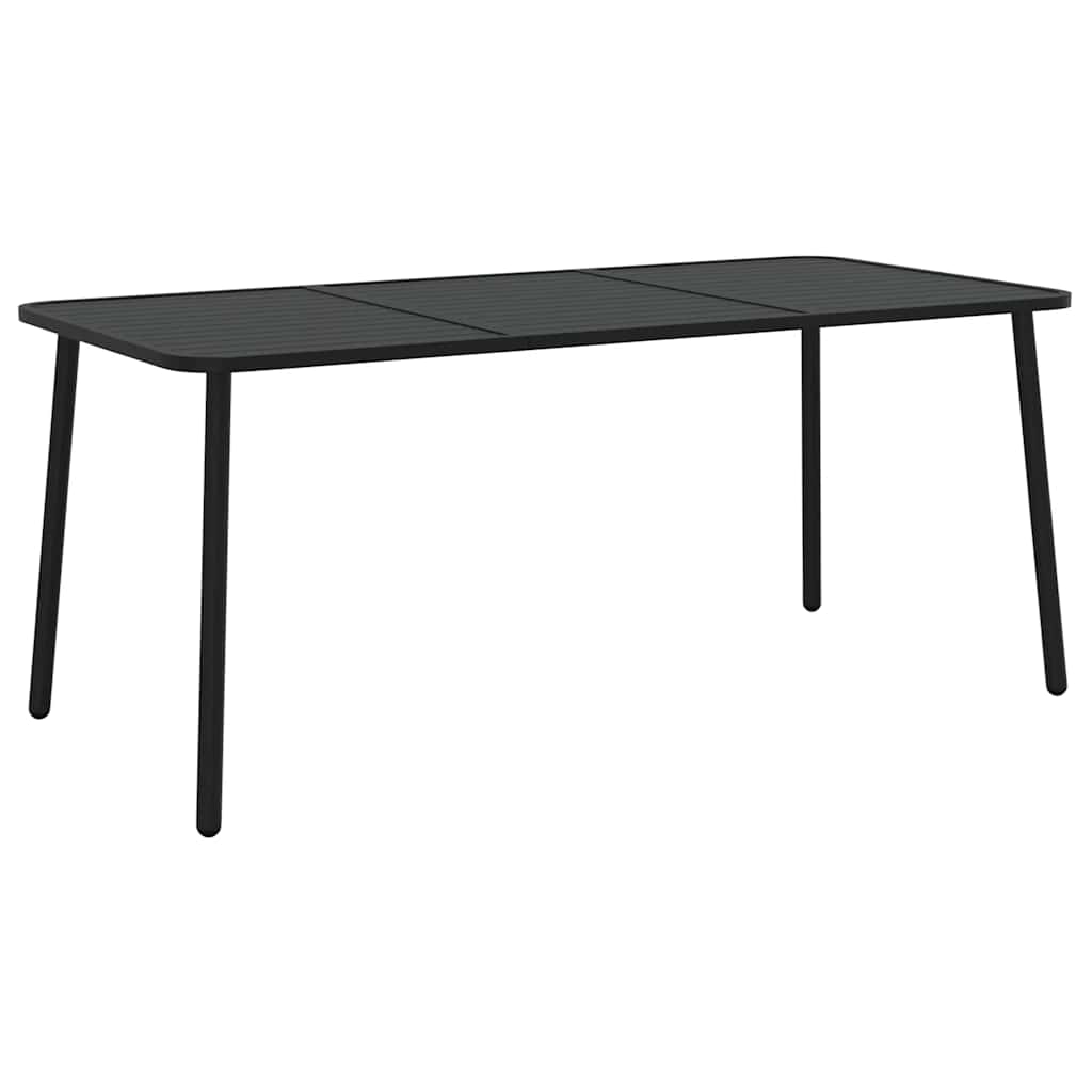 Set da Pranzo da Giardino Antracite 165 cm con 8 Sedie