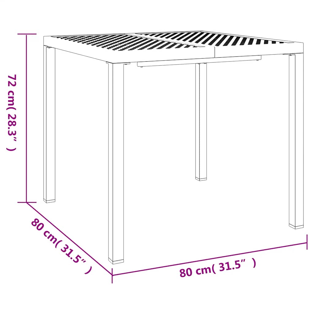 Set da pranzo da giardino 5 pz in acciaio antracite