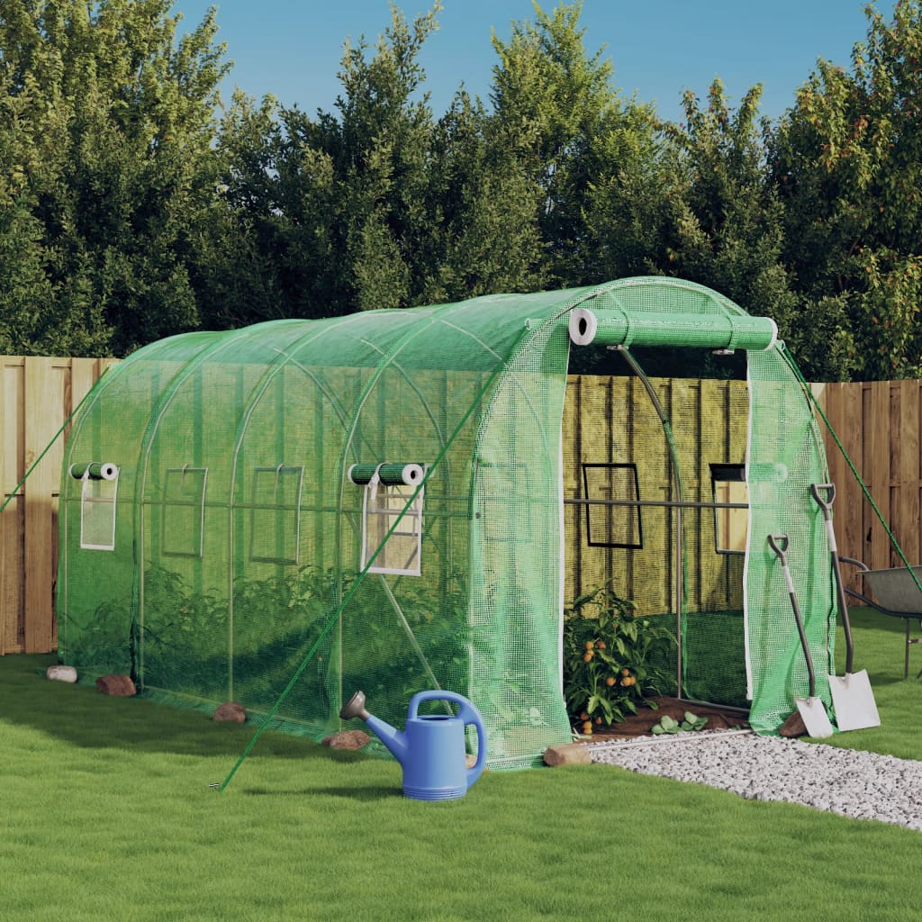 Serra con Telaio in Acciaio Verde 8 m² 4x2x2 m