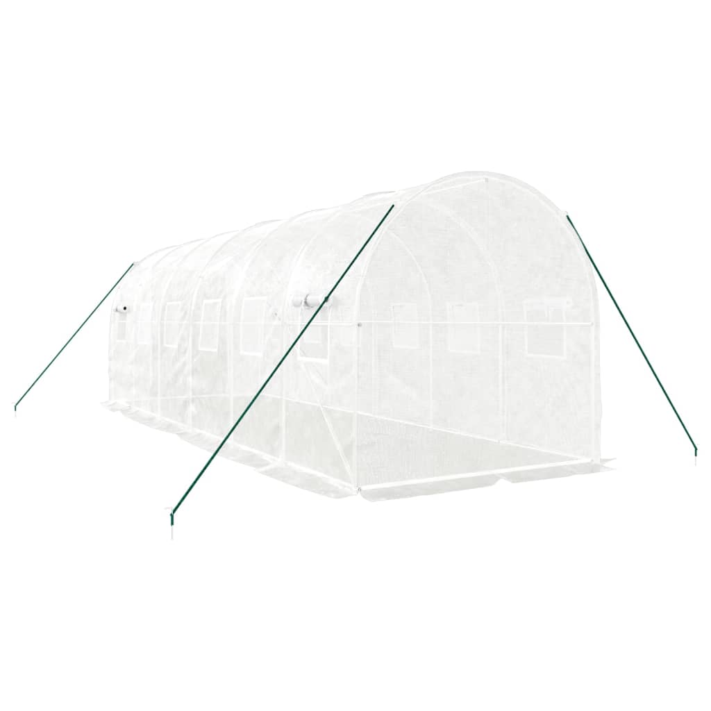 Serra con Telaio in Acciaio Bianco 12 m² 6x2x2 m