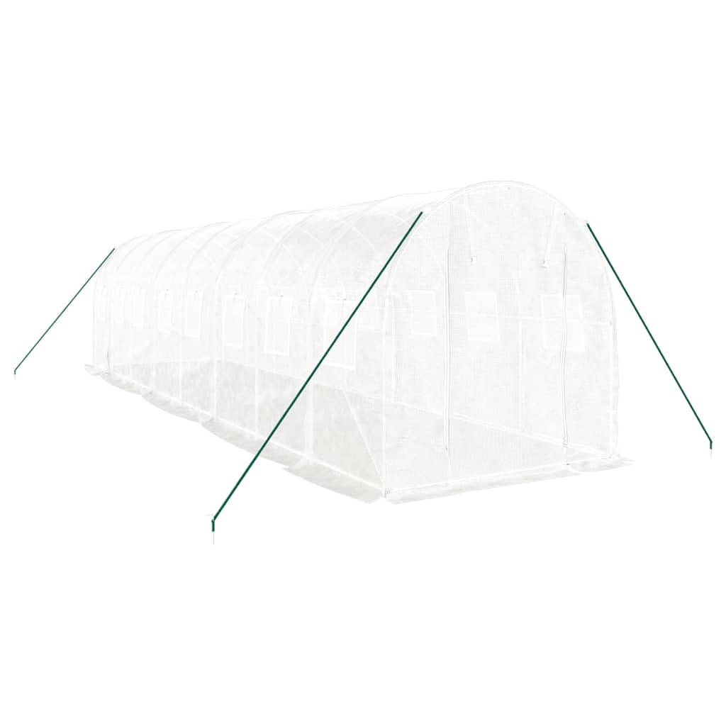 Serra con Telaio in Acciaio Bianco 16 m² 8x2x2 m