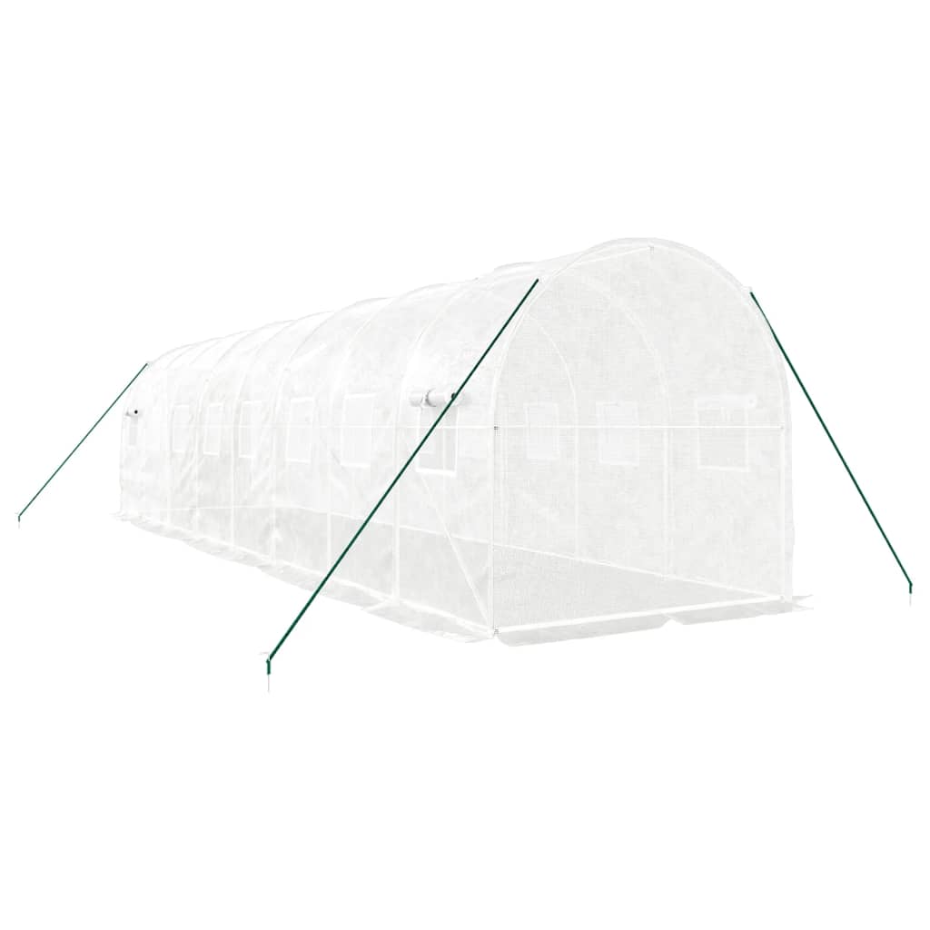 Serra con Telaio in Acciaio Bianco 16 m² 8x2x2 m