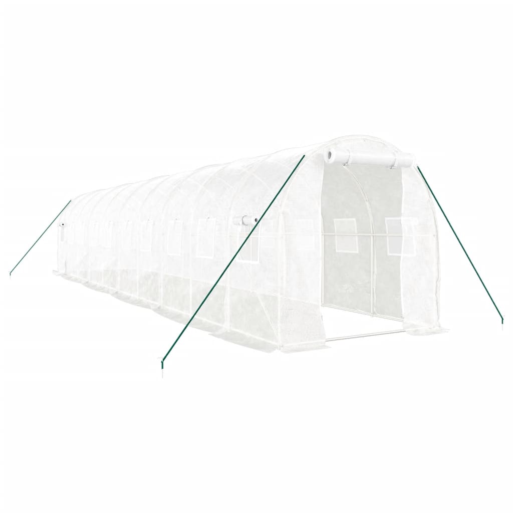 Serra con Telaio in Acciaio Bianco 20 m² 10x2x2 m