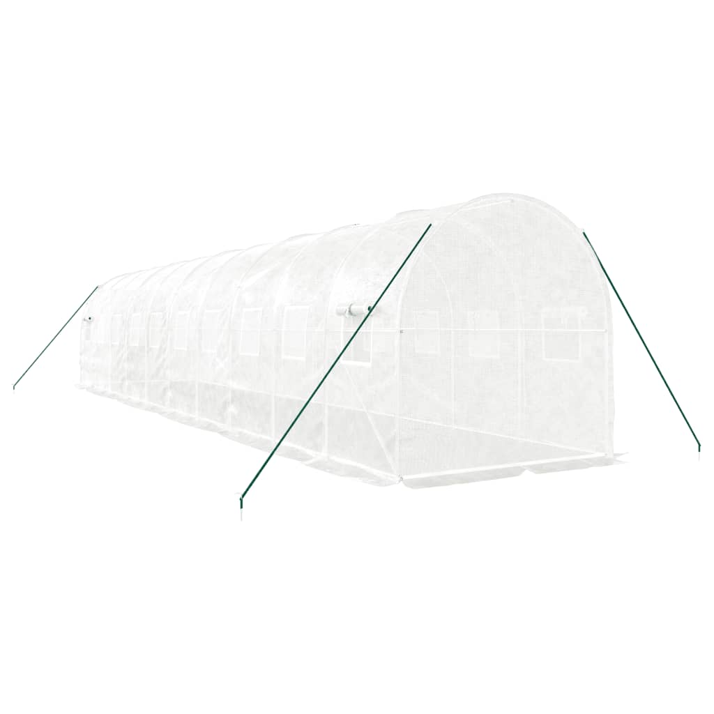 Serra con Telaio in Acciaio Bianco 20 m² 10x2x2 m