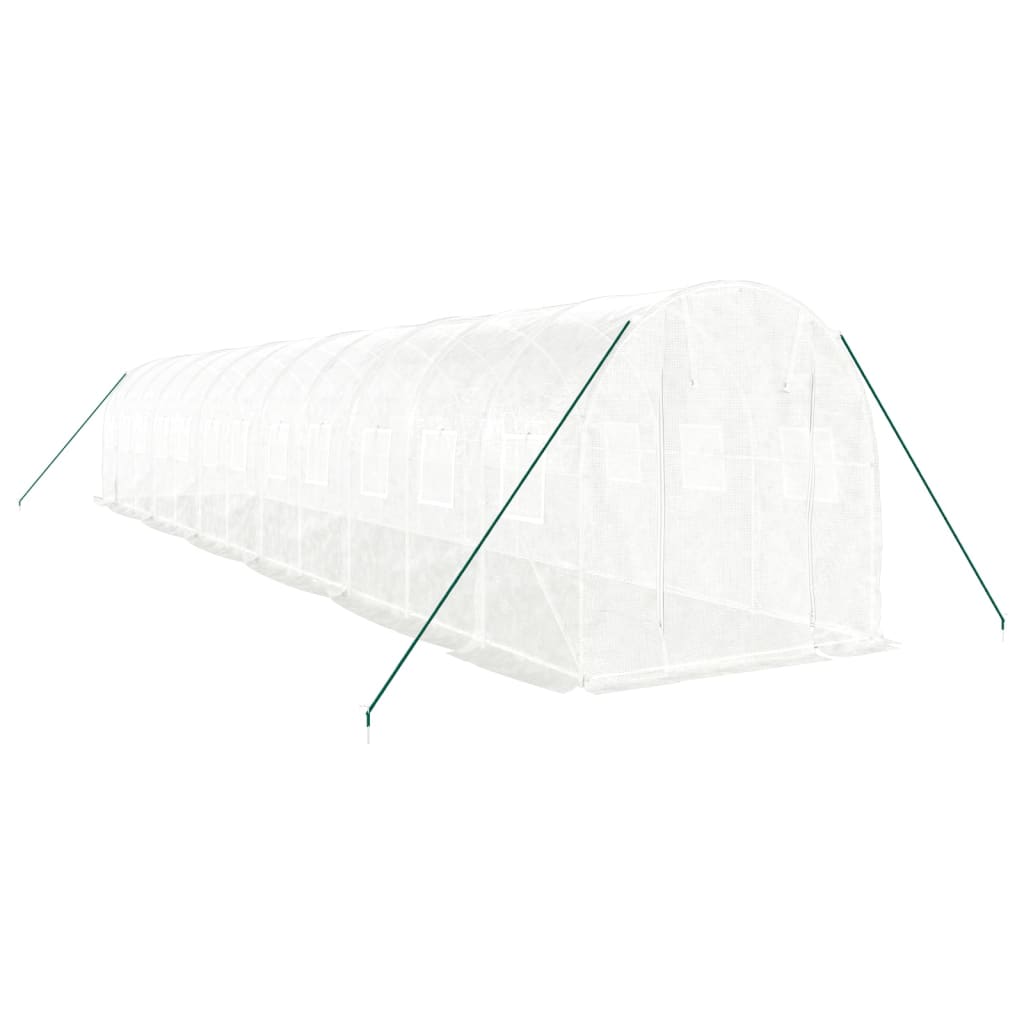 Serra con Telaio in Acciaio Bianco 24 m² 12x2x2 m