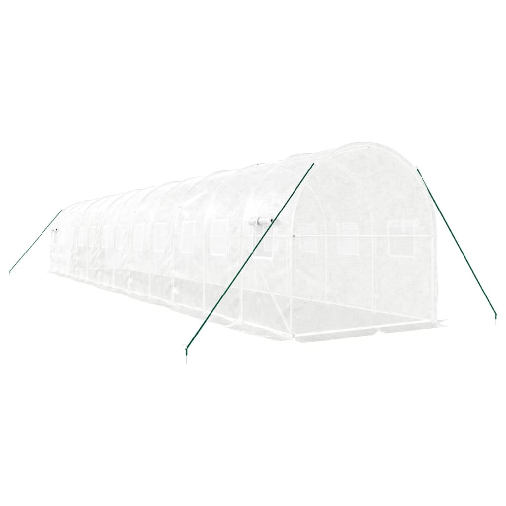Serra con Telaio in Acciaio Bianco 24 m² 12x2x2 m
