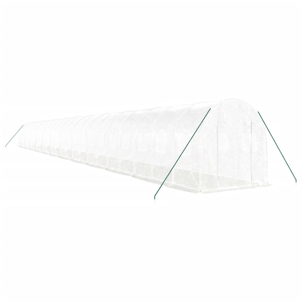 Serra con Telaio in Acciaio Bianco 48 m² 24x2x2 m