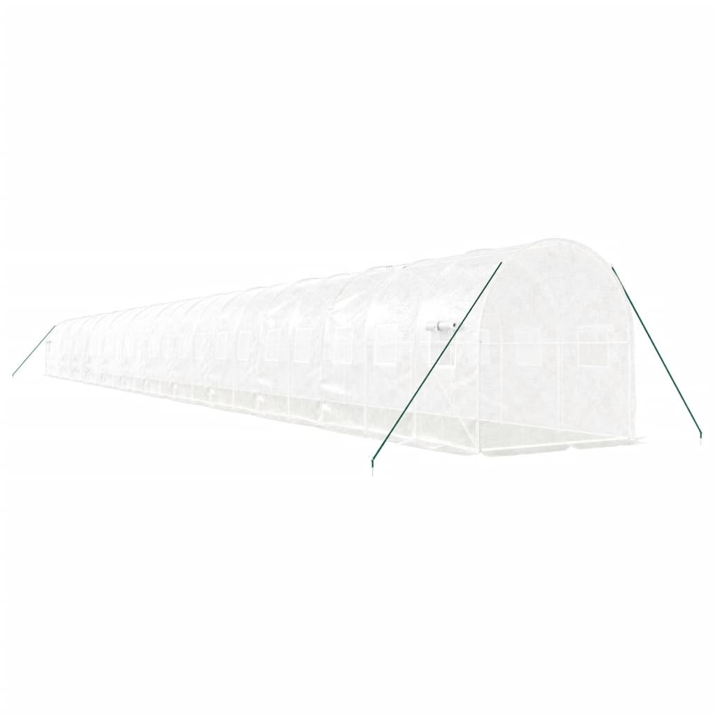 Serra con Telaio in Acciaio Bianco 48 m² 24x2x2 m