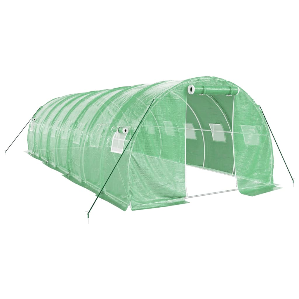 Serra con Telaio in Acciaio Verde 24 m² 8x3x2 m