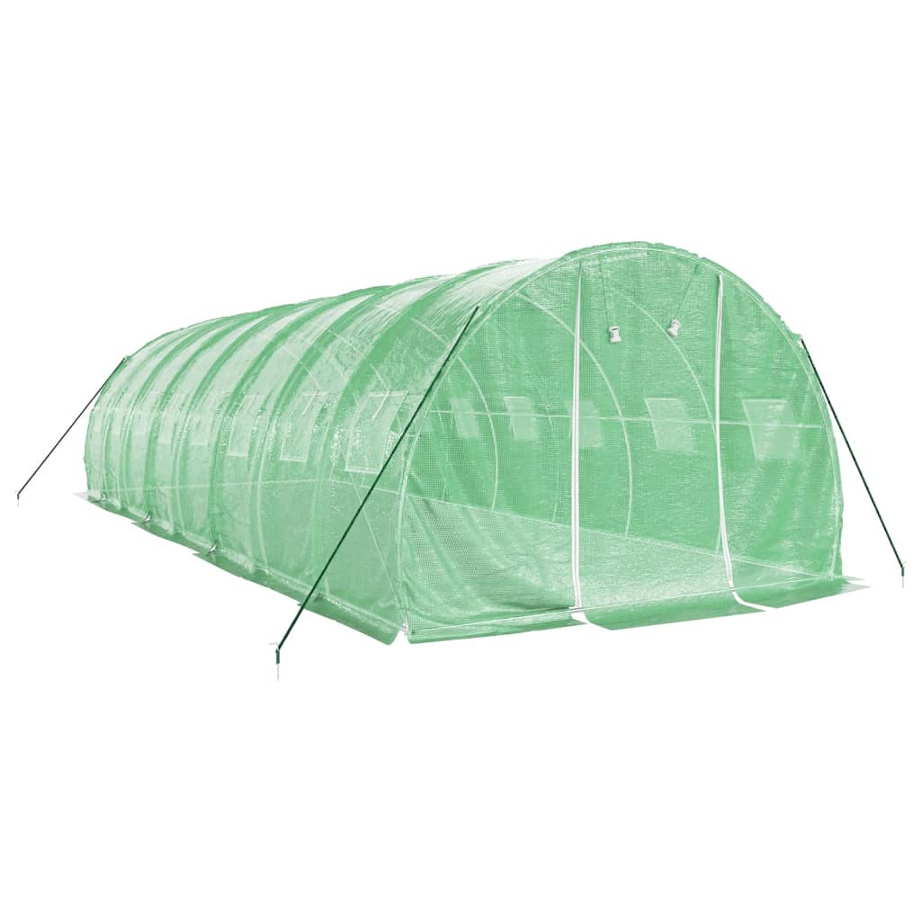 Serra con Telaio in Acciaio Verde 24 m² 8x3x2 m