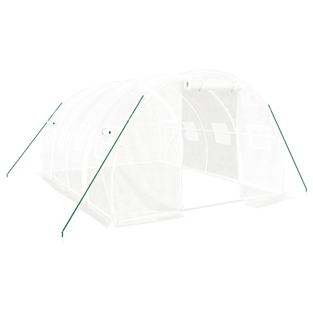 Serra con struttura in acciaio bianca 12 m² 4x3x2 m