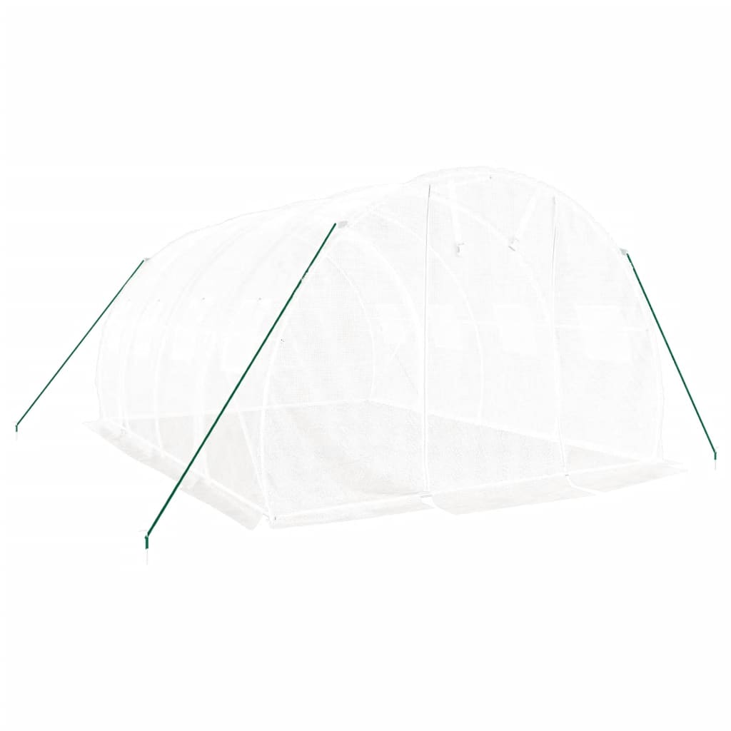 Serra con struttura in acciaio bianca 12 m² 4x3x2 m
