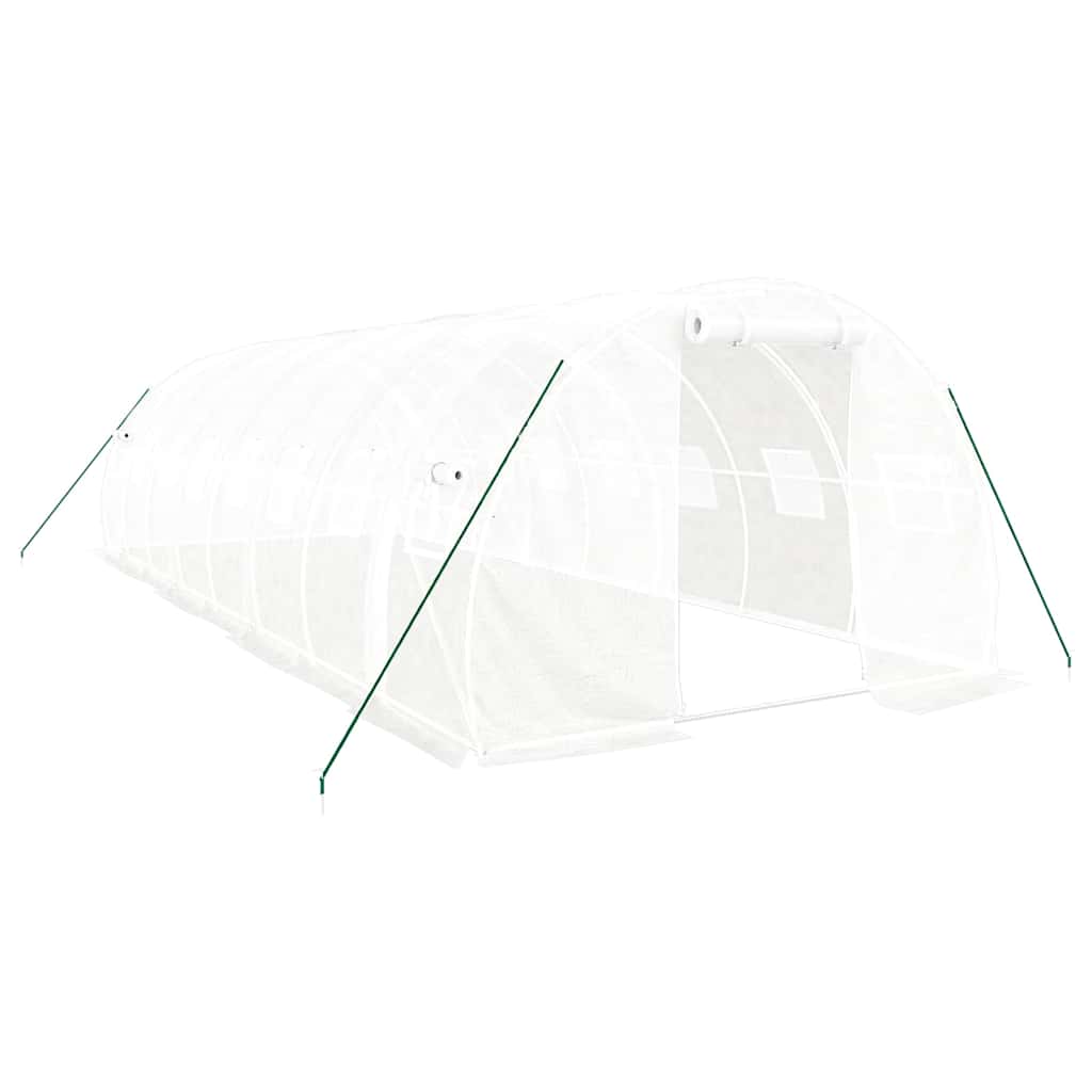 Serra con Telaio in Acciaio Bianco 24 m² 8x3x2 m