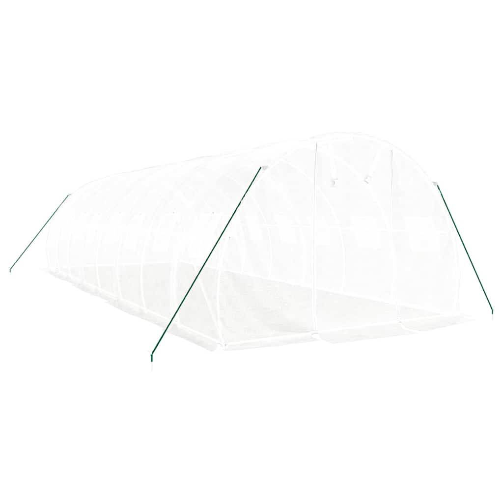 Serra con Telaio in Acciaio Bianco 24 m² 8x3x2 m