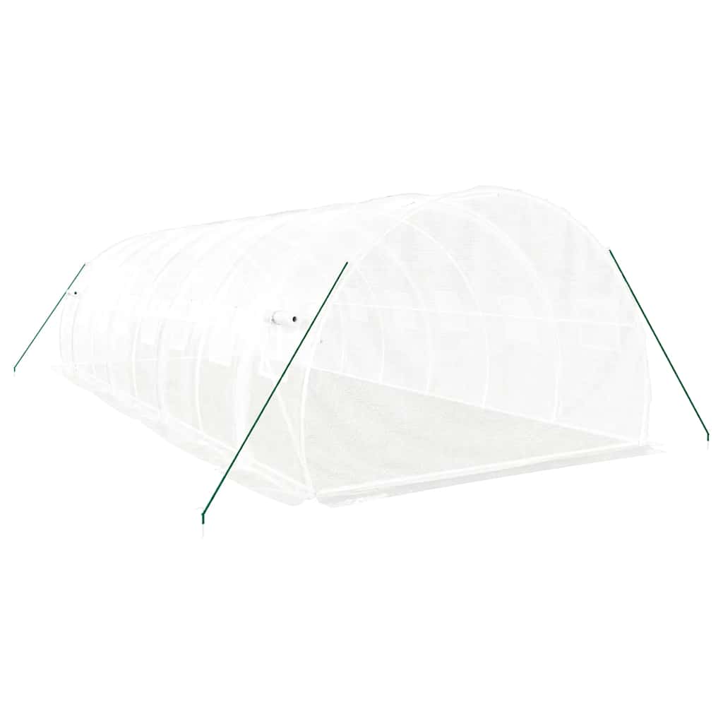 Serra con Telaio in Acciaio Bianco 24 m² 8x3x2 m
