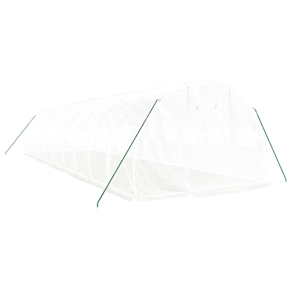 Serra con Telaio in Acciaio Bianco 30 m² 10x3x2 m